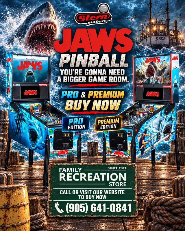 JAWS, Godzilla & Avengers Pinball | Mississauga