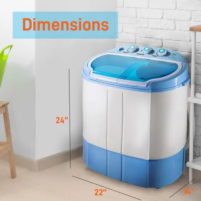 Pure Clean Portable Washing Machine, 2-in-1 Washer & Spin Dryer