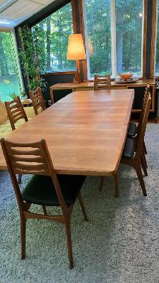 Mid century TEAK TECK Ensemble salle à manger. TRÈS GRANDE table - Photo 10