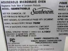 Four Micro-ondes noir / Microwave Black Sunbeam Oven - Photo 4