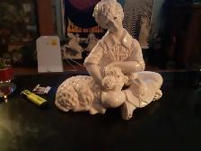 Boy and Lamb Sculpture