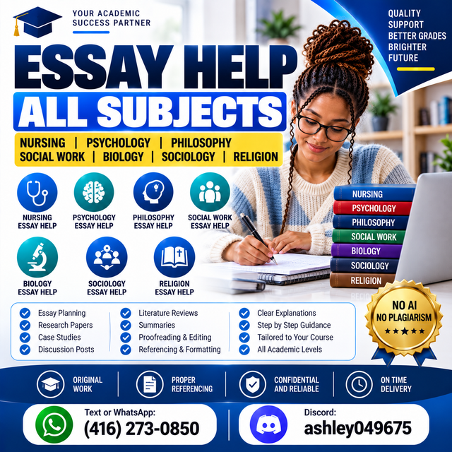 NURSING ESSAY HELP, PSYCHOLOGY, PHILOSOPHY, SOCIAL WORK, BIOLOGY
