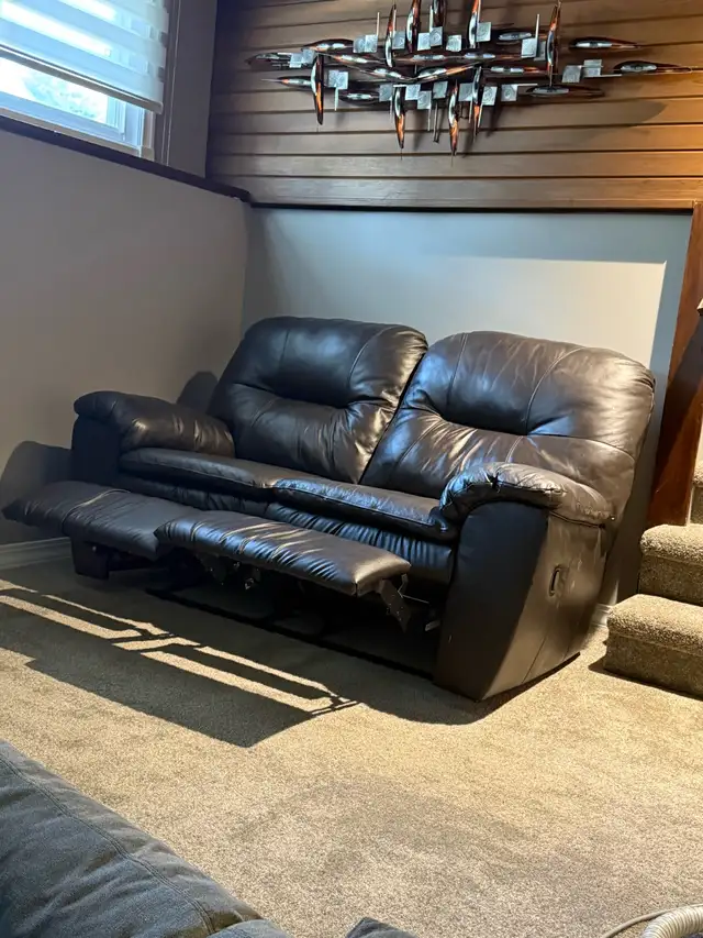 Brown Leather Love Seat