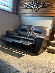 Brown Leather Love Seat