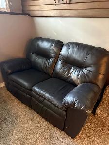 Brown Leather Love Seat - Photo 3