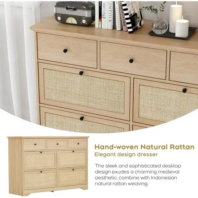 Brand New 7 Drawer Rattan Dresser Special Selling at $199