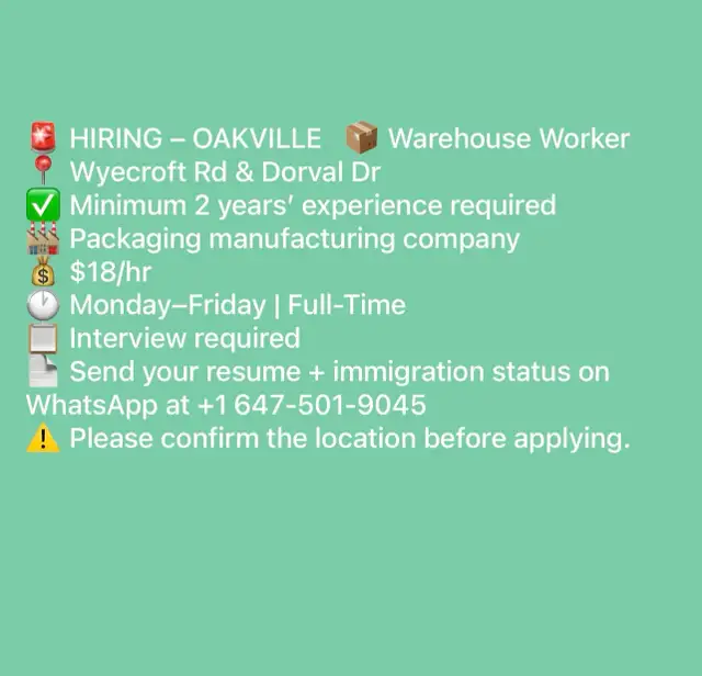 Jobs in Oakville