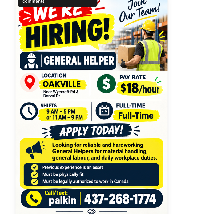 General Labour- Warehouse associate