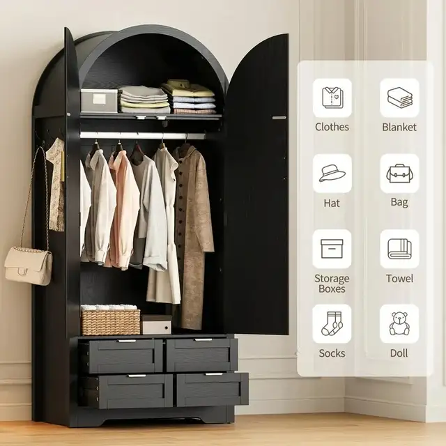 Brand New 2-Door Arch Wardrobe Special Selling at $199