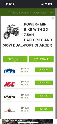 2026 NEW EGO ELECTRIC MINI BIKE WITH COVER AND BATTERY CHARGER - Photo 2
