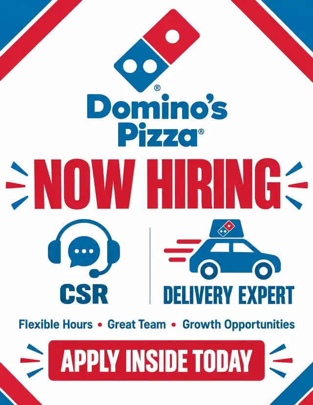 Hiring customers service, Delivery drivers and shift runners