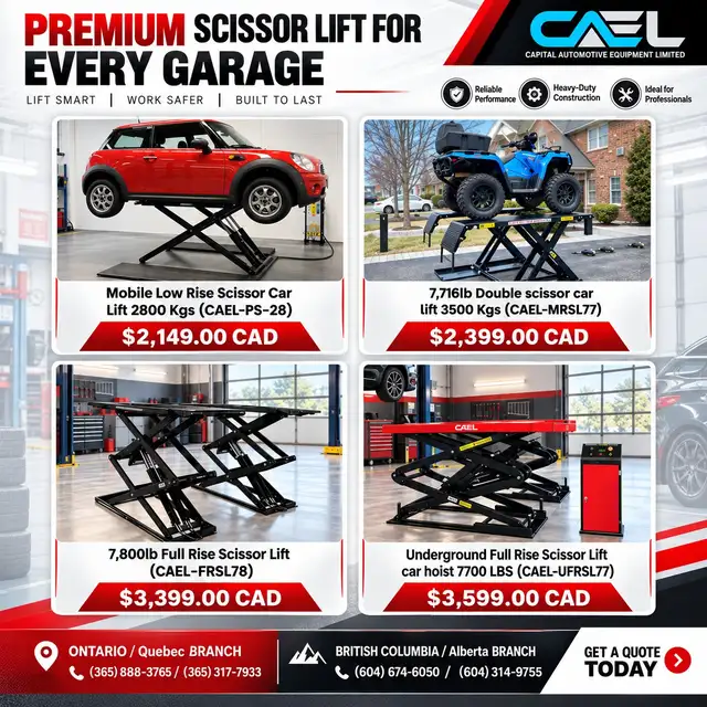 New CAEL Full Rise and Mid rise Scissor lift –  Certified &Warra