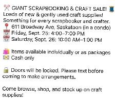Scrapbooking & Craft  Sale - 611 University Drive