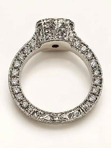 18 Karat Natural Yellow Diamond ArtDeco style Engagement Ring - Photo 3