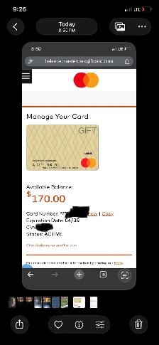 Mastercard Gift Card $170 USD, only able to use this in America!