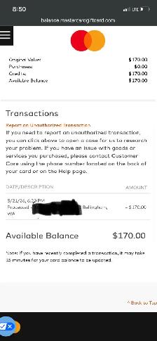 Mastercard Gift Card $170 USD, only able to use this in America! - Photo 2