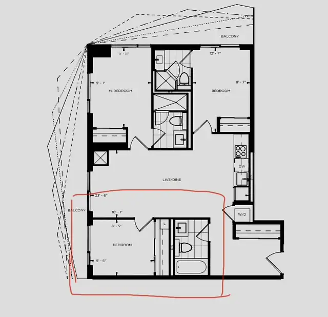 one bedroom private washroom next to Eaton Center