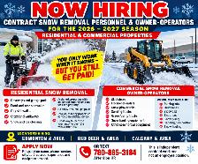Snow Removal Personnel & Owner Operators wanted-Calgary