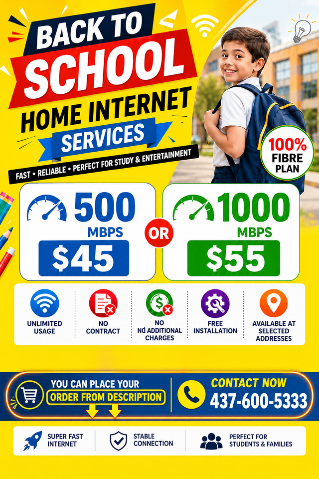 'Back to School ' | 500Mbps | 1Gbps | Internet deal