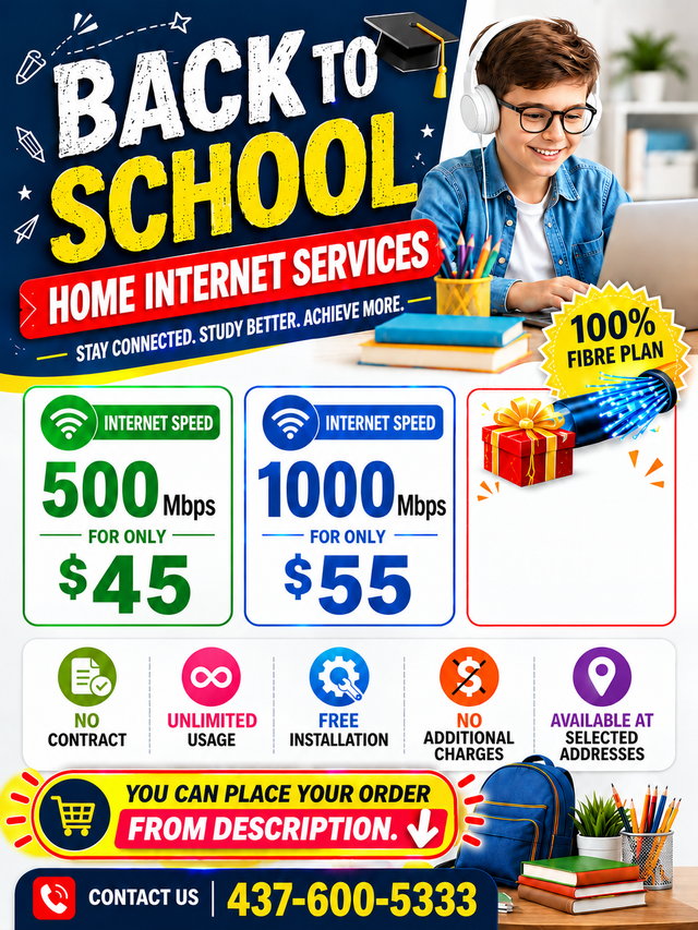 'Back to School ' | Cheap high speed fibre internet