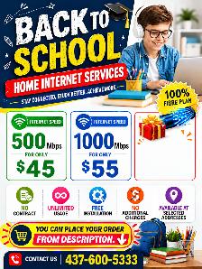 'Back to School ' | Cheap high speed fibre internet