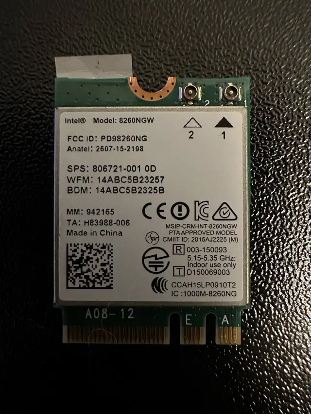 Intel Wireless-AC 8260NGW Wi-Fi Card