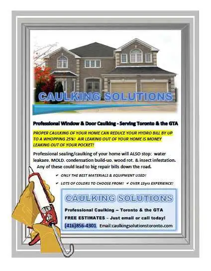 PROFESSIONAL CAULKING  - SERVING TORONTO & GTA