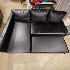 Black leather IKEA sectional sofa bed   FREE DELIVERY - Photo 3