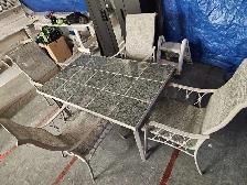 Dining Set Granite 'Stone-Tiled' Tabletop incl 4 chairs - Photo 3