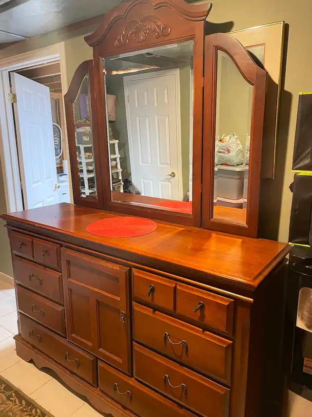 Solid dresser with two night stands