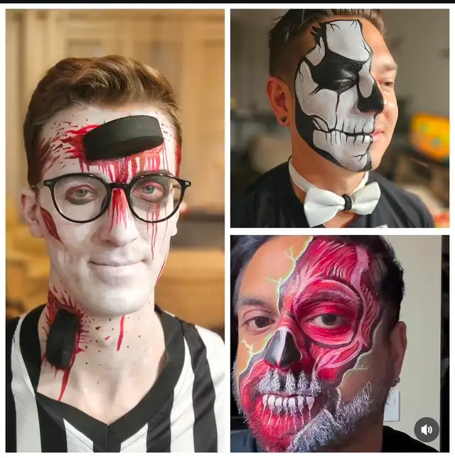 Halloween Facepainting service, Face painting, glam skull paint