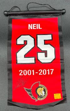 Signed NHL Ottawa Senators Chris Neil Retirement Banner