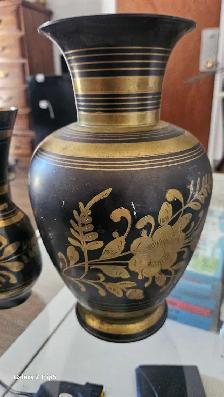 Vase en laiton/brass vintage - Photo 4