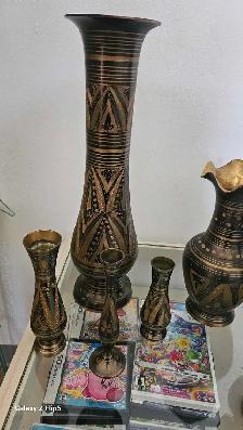 Lot de Vases en Brass/laiton vintage - Photo 3