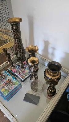 Lot de Vases en Brass/laiton vintage - Photo 4