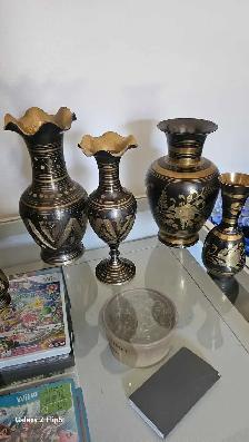 Lot de Vases en Brass/laiton vintage - Photo 5