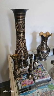 Lot de Vases en Brass/laiton vintage - Photo 6