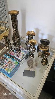 Lot de Vases en Brass/laiton vintage - Photo 7