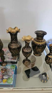 Lot de Vases en Brass/laiton vintage - Photo 9