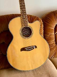Oscar Schmidt Acoustic Electric Guitar w/ Case - Photo 6