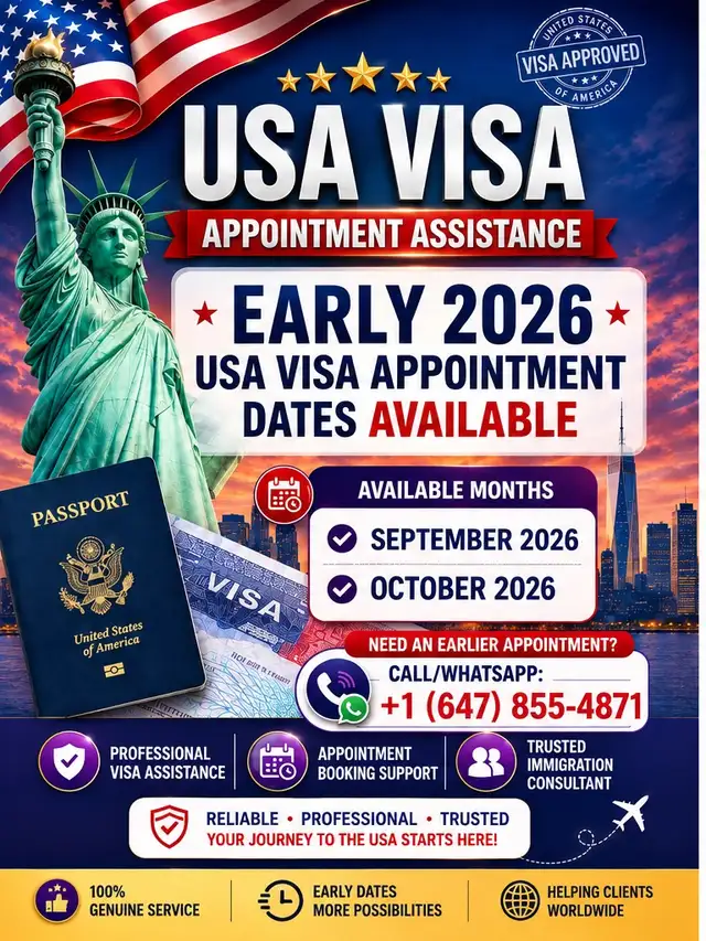 early usa visa slots are available contact us
