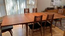 Mid century TEAK TECK Ensemble salle à manger TRÈS GRANDE table - Photo 2
