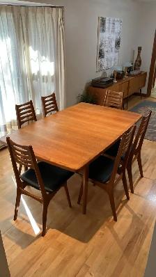 Mid century TEAK TECK Ensemble salle à manger TRÈS GRANDE table - Photo 6