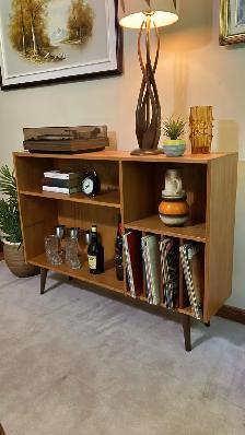 Mid century. TEAK TECK. Vinyl records bahut, bar, bookcase, side - Photo 3