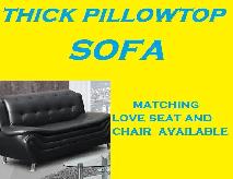 Thick Luxury Pillow Top Tufted Premium Faux Leather Sofa/Couch . - Photo 2