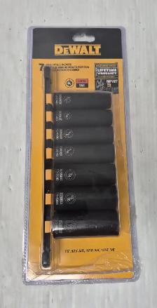 (N9751119) DeWalt DWMT744480SP 7 Piece SAE Deep Impact Socket...