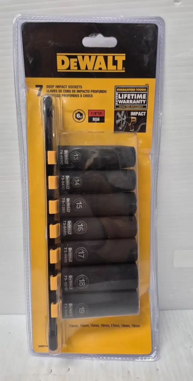 (N9751118) DeWalt DWMT744490SP 7 Piece Metric Deep Impact Soc...