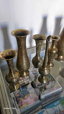 Lot de Vases en brass/laiton vintage - Photo 2