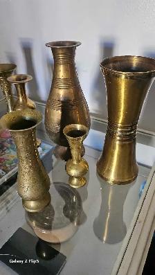 Lot de Vases en brass/laiton vintage - Photo 5