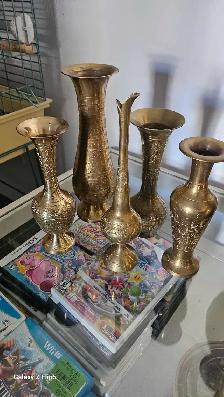 Lot de Vases en brass/laiton vintage - Photo 7